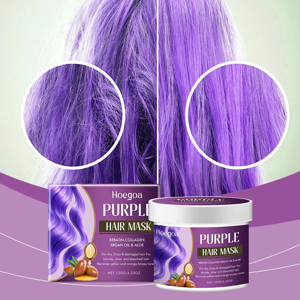 HOEGOA Purple Hair Mask – Toning, Color Lock & Moisture Purple Hair Mask QXL
