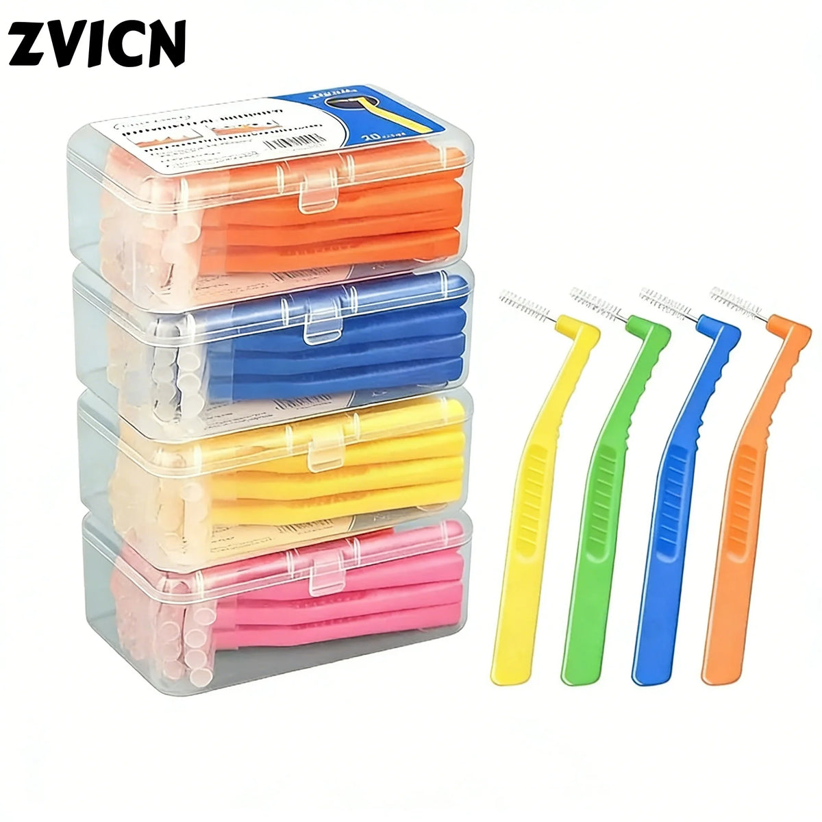 20-Pack Angled Interdental Brushes – Soft Bristles for Braces Interdental Brush QXL