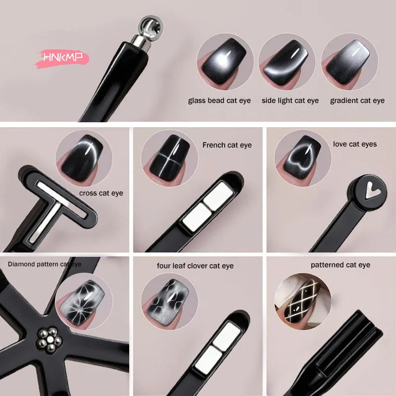 8-in-1 Cat Eye Nail Art Magnet Pen | Gel Polish Design Tool Nail Art Magnet QXL