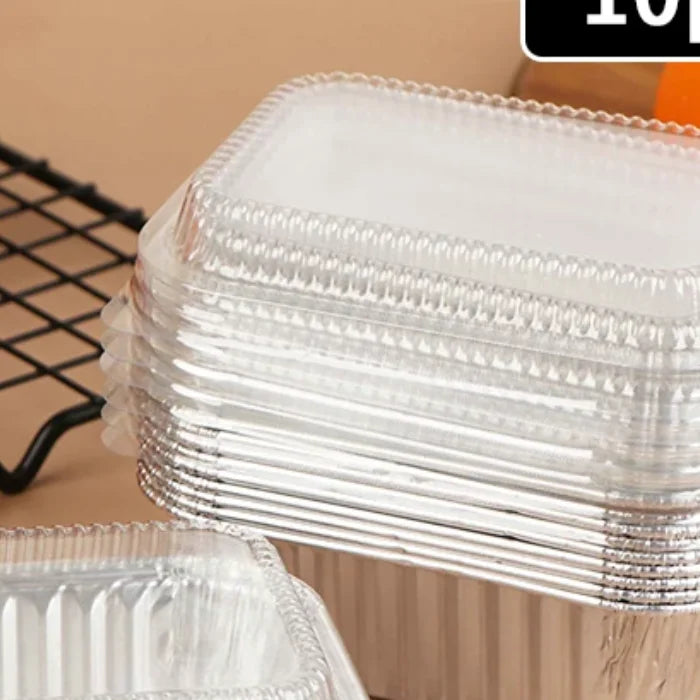 10-Pack Disposable Aluminum Foil Baking Pans with Lids Disposable Baking Pans QXL