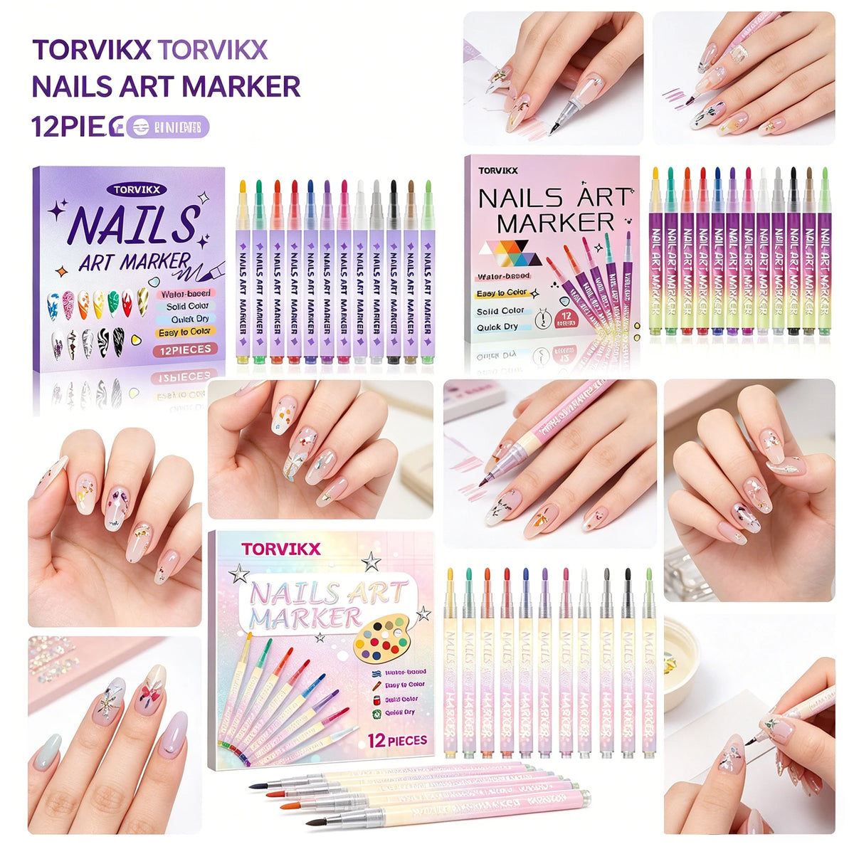 Nail Art Pen Fine Tip | Waterproof Quick Dry DIY Painting Nail Art Pen QXL