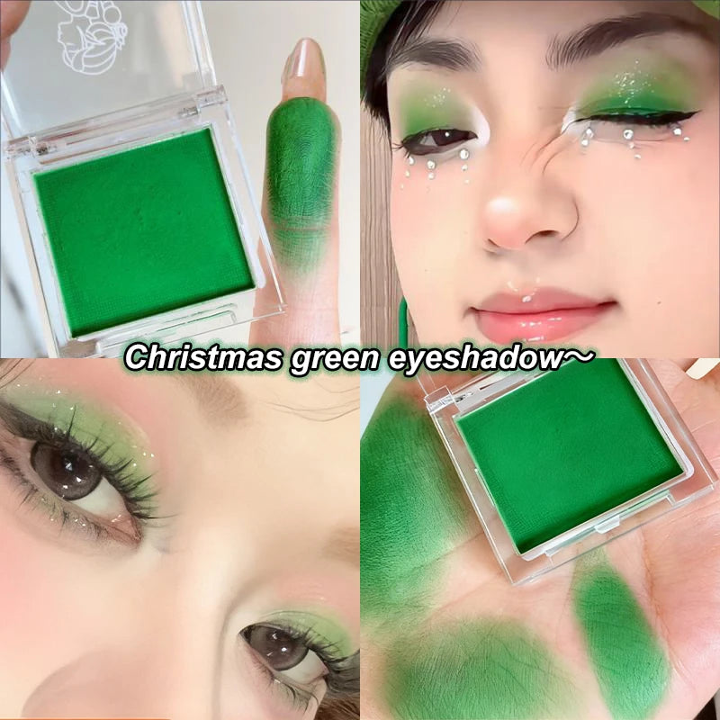 Matte Neon Green Eyeshadow | High Pigment Waterproof Single Color Matte Eyeshadow QXL