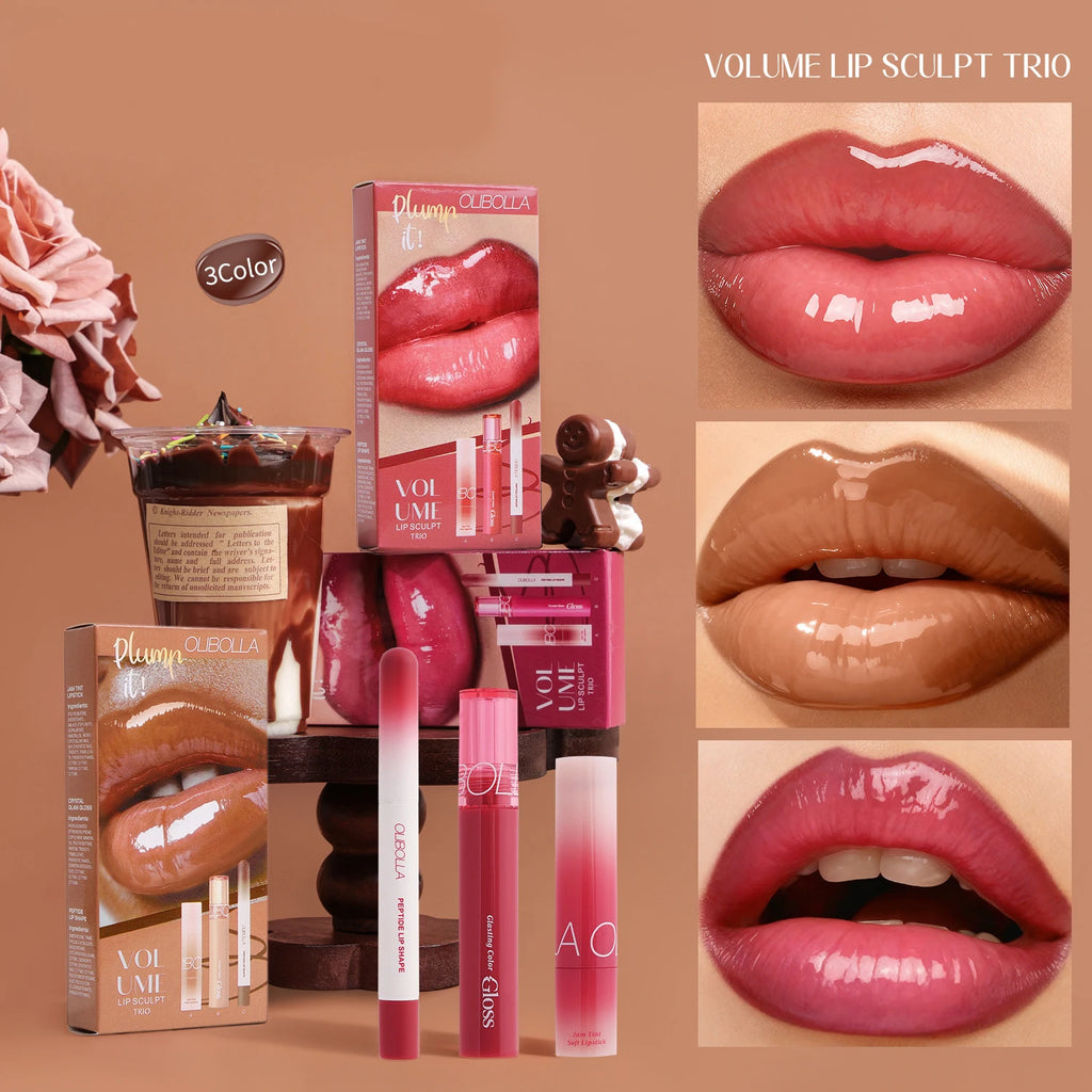 3-Pack K-Beauty Lip Gloss Set | Mirror Shine & Glasting Gloss Lip Gloss Set QXL
