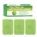 3-Pack Tea Tree Oil Bar Soap | Deep Cleanse Oily Sensitive Skin Cleansing Bar Soap QXL 3PCS CN