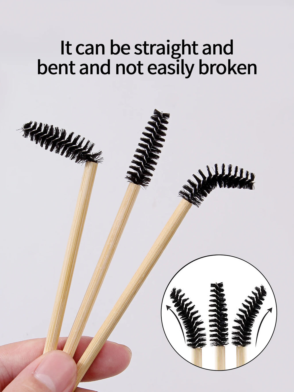 50-Pack Bamboo Mascara Wands & Eyelash Comb Applicators Mascara Wand Set QXL