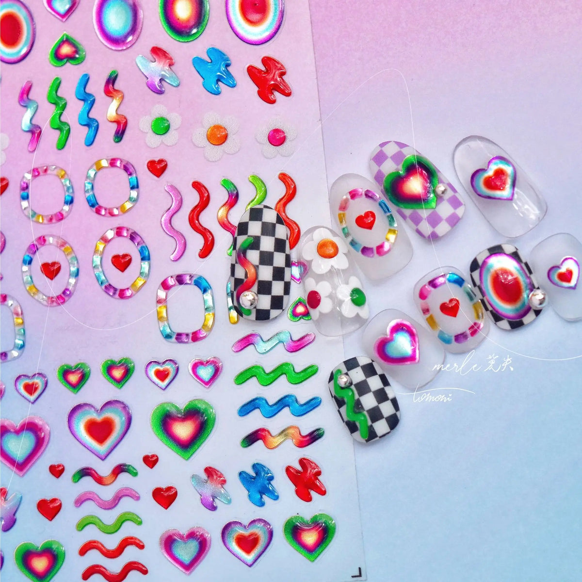 5D Japanese Jelly Nail Art Stickers – Kawaii Embossed Decals Nail Art Stickers QXL