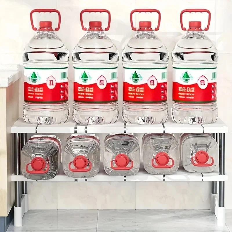 Adjustable Under Sink Storage Rack | Expandable Cabinet Organizer Cabinet Storage Rack QXL
