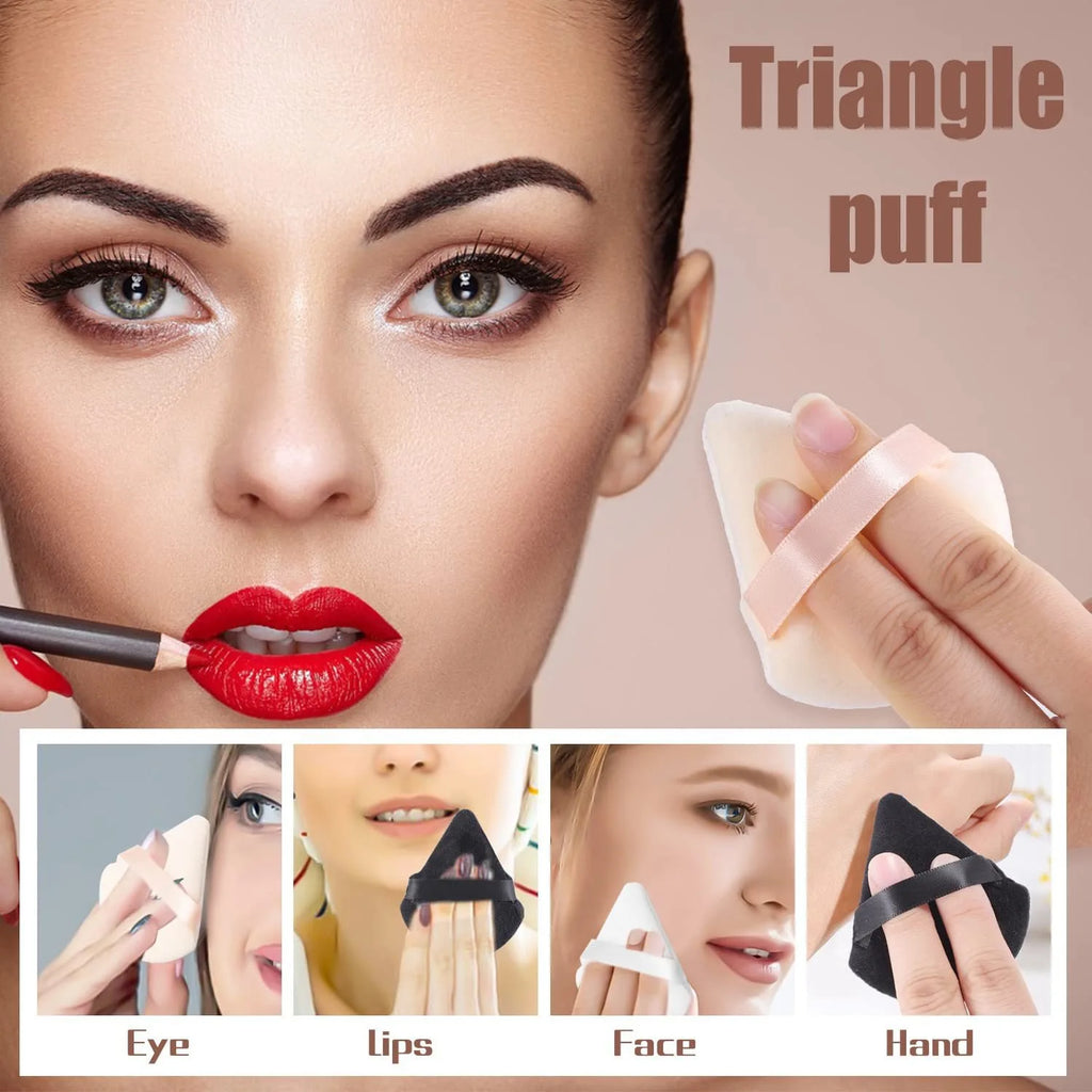 Pink Velvet Triangle Makeup Sponge | Foundation & Powder Puff Makeup Sponge Puff QXL