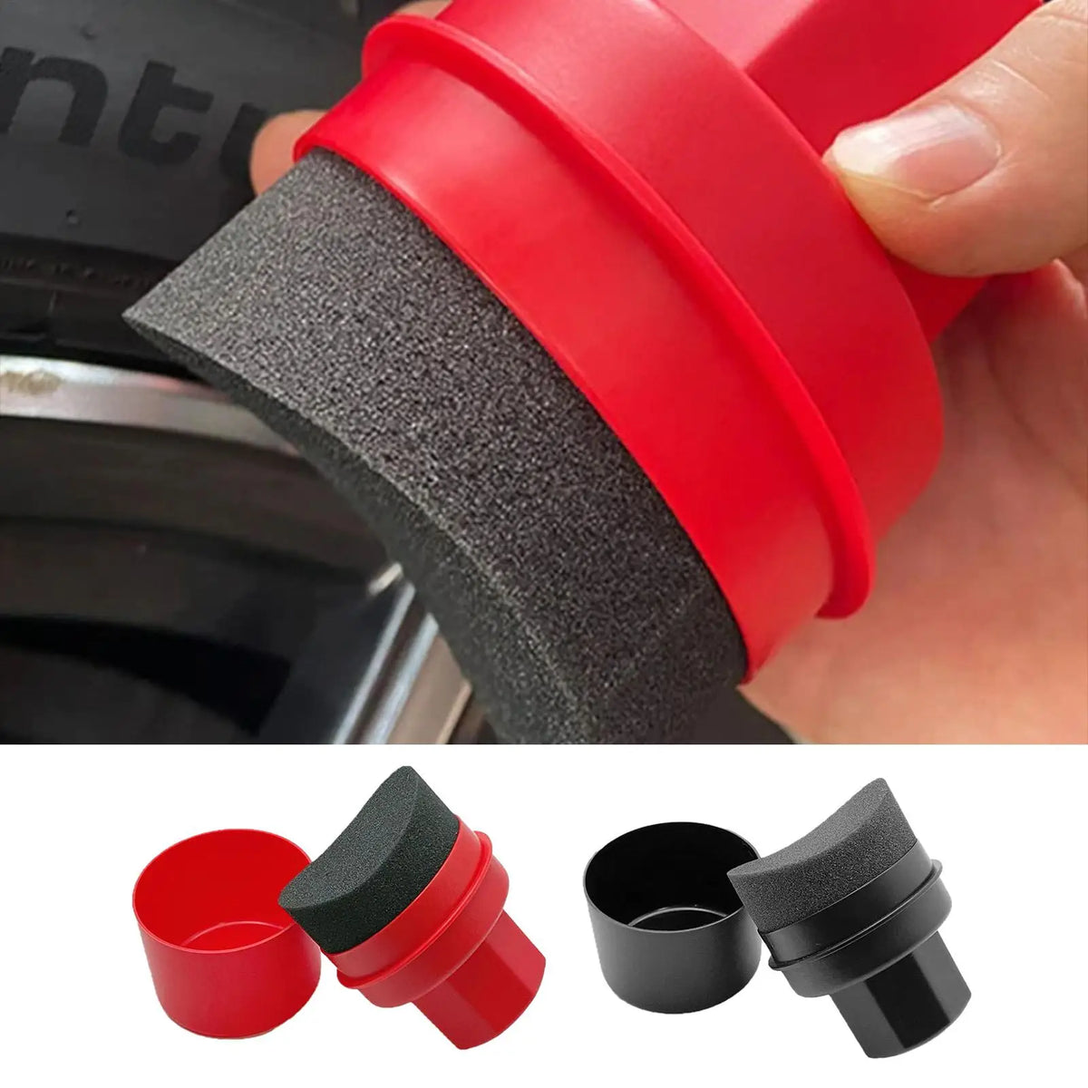 Curved Tire Dressing Applicator Sponge Pad with Cover Tire Applicator Pad QXL