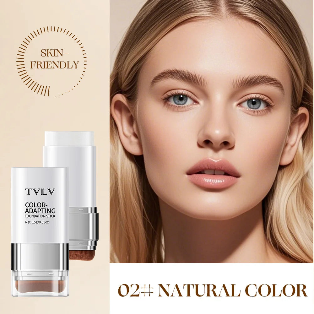 TVLV Color-Changing Foundation Stick | Dual-Head Lightweight Foundation Stick QXL 6801-02 15g