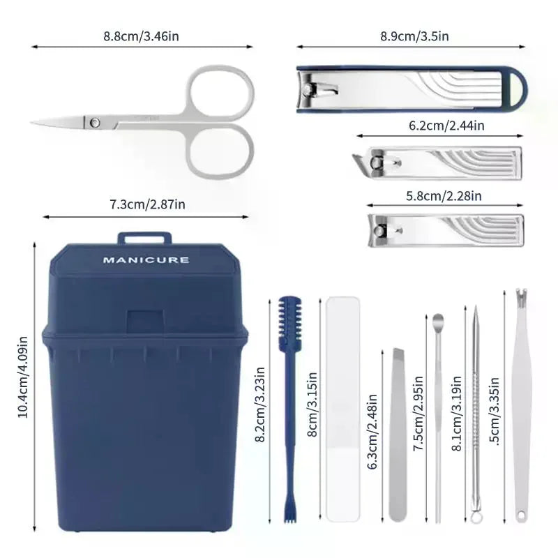 10-Piece Anti-Splash Stainless Steel Nail Clipper Set Nail Clipper Set QXL