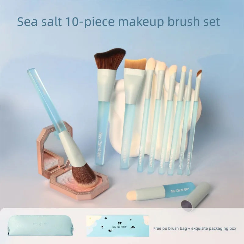 10-Piece Synthetic Makeup Brush Set for Beginners Makeup Brush Set QXL