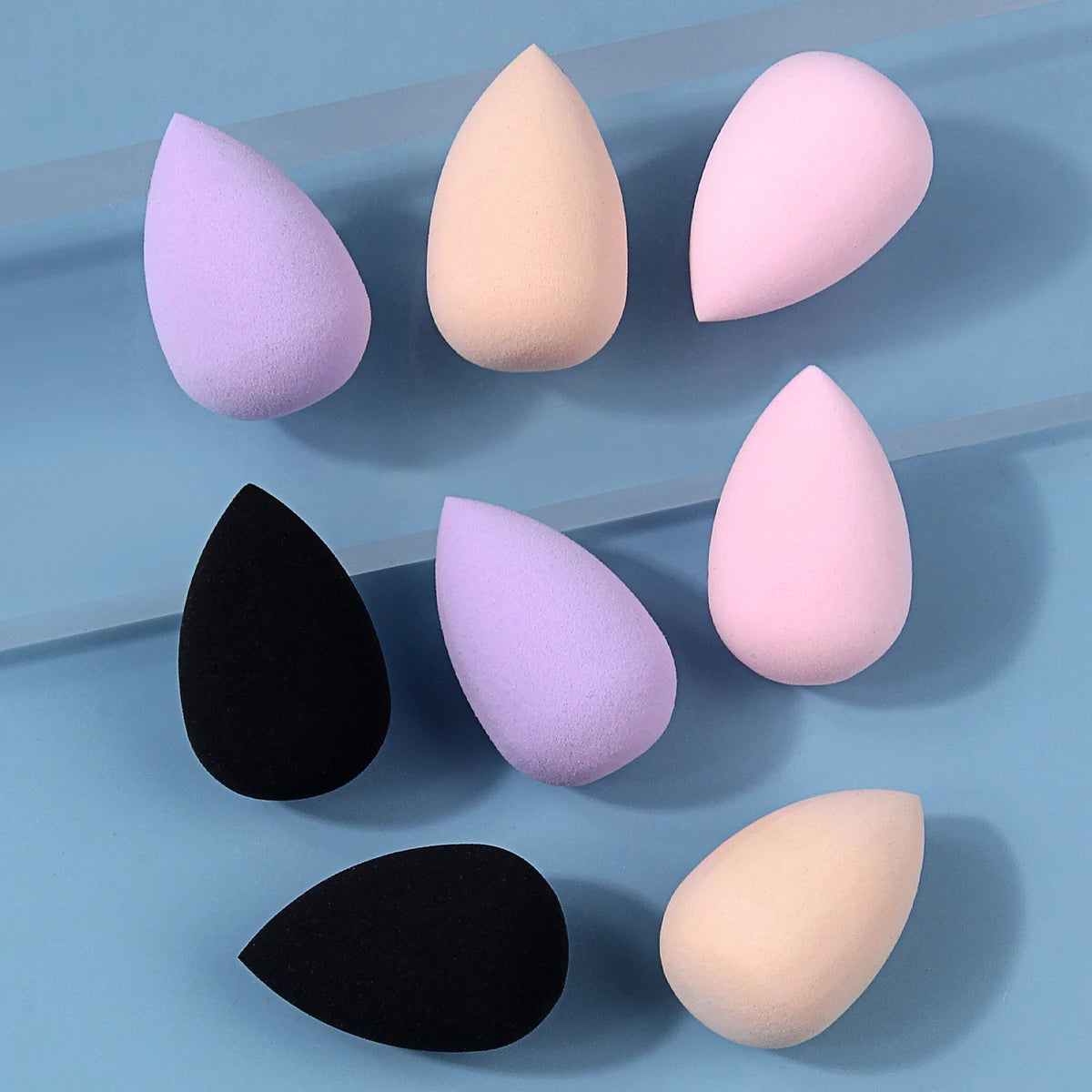 8-Pack Mini Teardrop Makeup Sponges | Multicolor Concealer Set Makeup Sponge Set QXL