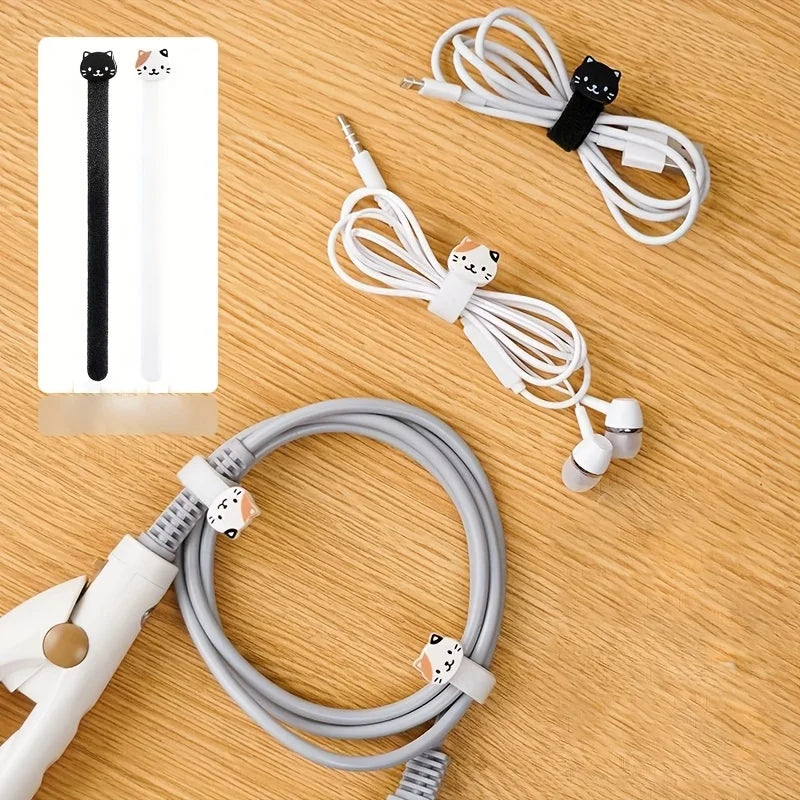 Cat-Shaped Cable Ties | Wire & Snack Bag Organizer Cable Ties QXL