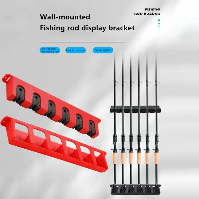 Wall-Mount Fishing Rod Holder | Vertical Display Stand Fishing Rod Holder QXL