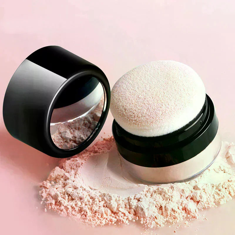 Empty Loose Powder Jar with Puff & Mirror | Travel Makeup Loose Powder Jar QXL