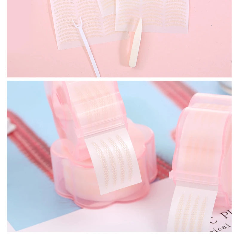 Invisible Double Eyelid Tape Strips 360/600-Pc | Lace Fiber Eyelid Tape Strips QXL