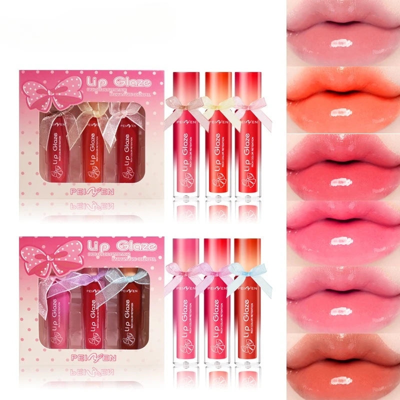 Mirror Pearl Lip Gloss Set | Waterproof Moisturizing Lipstick Pearl Lip Gloss Set QXL