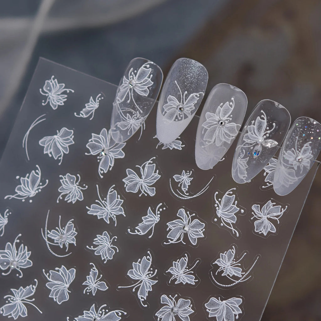 5D Butterfly Rhinestone Nail Stickers – Ballet Style Decals Nail Art Stickers QXL