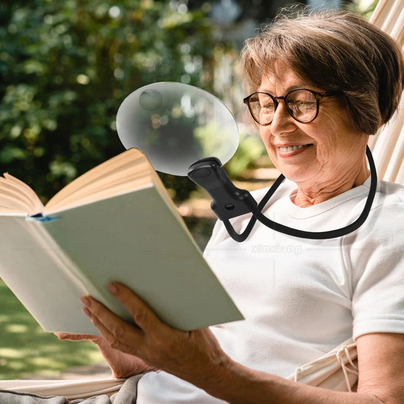 Hands-Free Neck Magnifying Glass 3X 10X | Adjustable Gooseneck Hands-Free Magnifier QXL