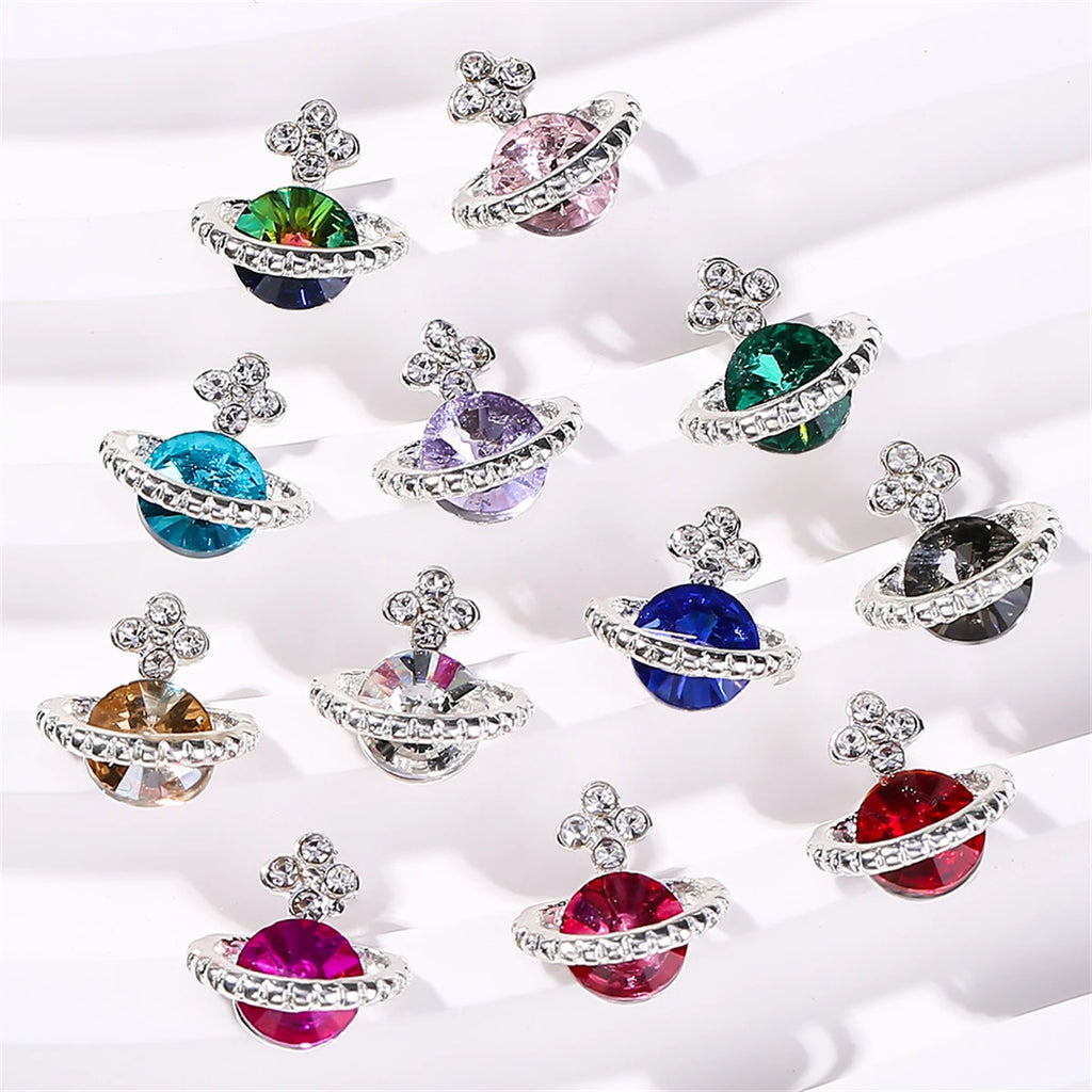 5-Pack 3D Alloy Nail Art Charms | Heart, Elk & Lollipop