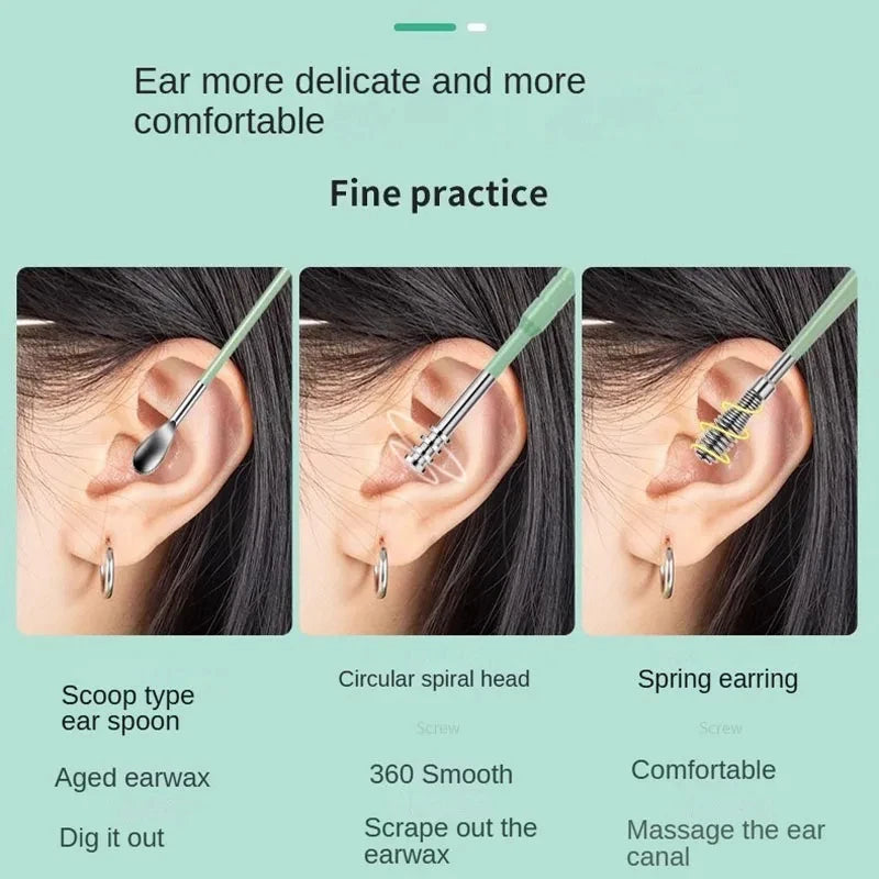 6-Piece Stainless Steel Ear Pick & Earwax Remover Set Ear Care Tool Set QXL