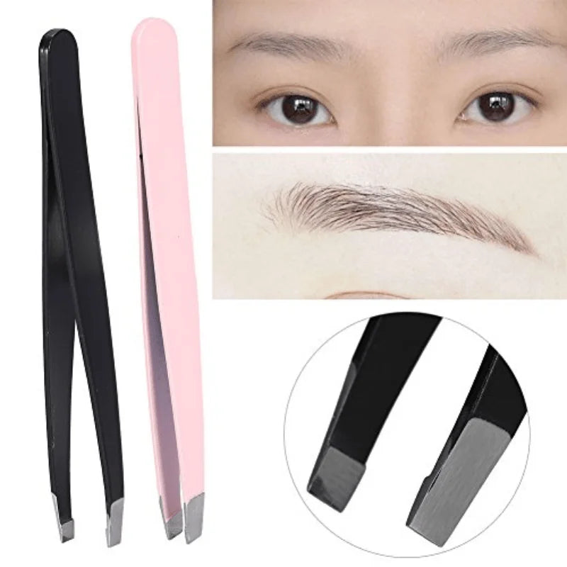 Stainless Steel Slant Tip Precision Tweezer for Eyebrows Precision Tweezer QXL