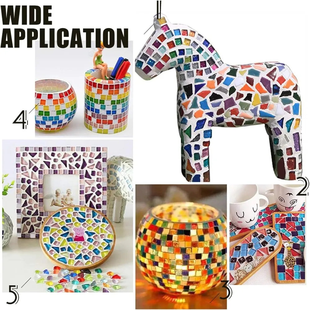 250g Ceramic Mosaic Tile Chips 210pcs | DIY Crafts & Decor Mosaic Tile Chips QXL