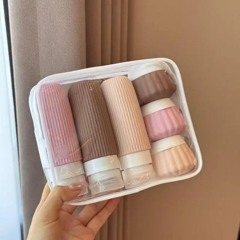 Silicone Travel Toiletry Bottle Set | Leak-Proof, Reusable Travel Bottle Set QXL