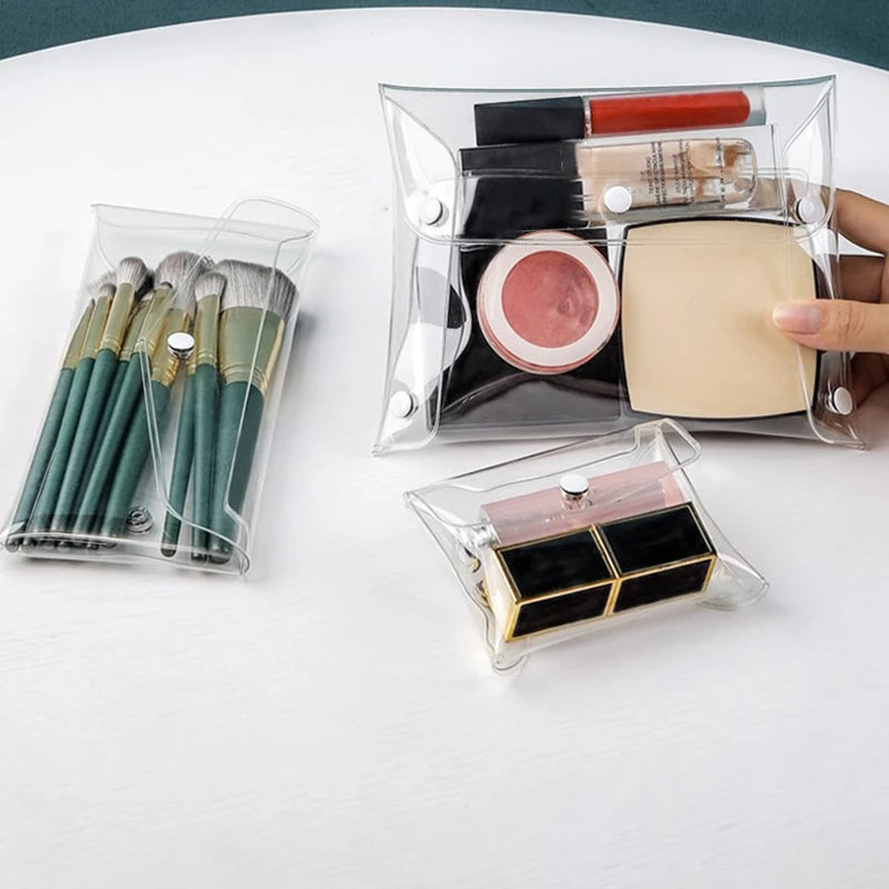 PVC Transparent Makeup Brush Bag | Travel Organizer Pouch Makeup Brush Bag QXL