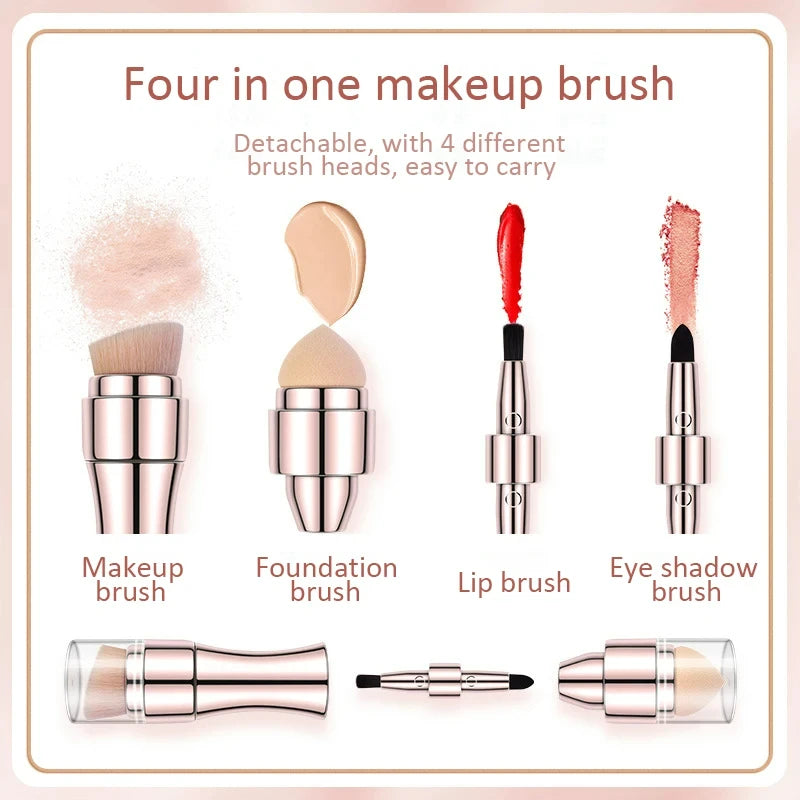 4-in-1 Retractable Makeup Brush | Foundation, Blush & Eye Set Makeup Brush Set QXL