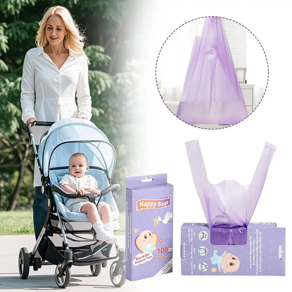 100-Pack Scented Disposable Nappy & Hygiene Bags | Diaper Bags Disposable Hygiene Bags QXL