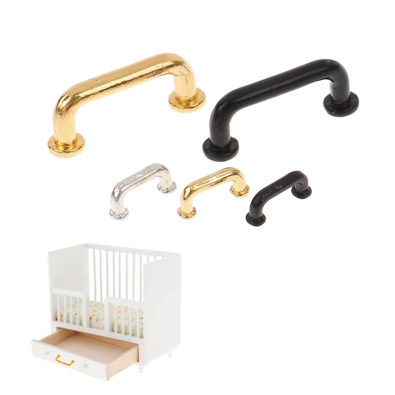1:12 Dollhouse Mini Metal Cabinet Handles – 12-Piece Set Dollhouse Miniature Hardware QXL