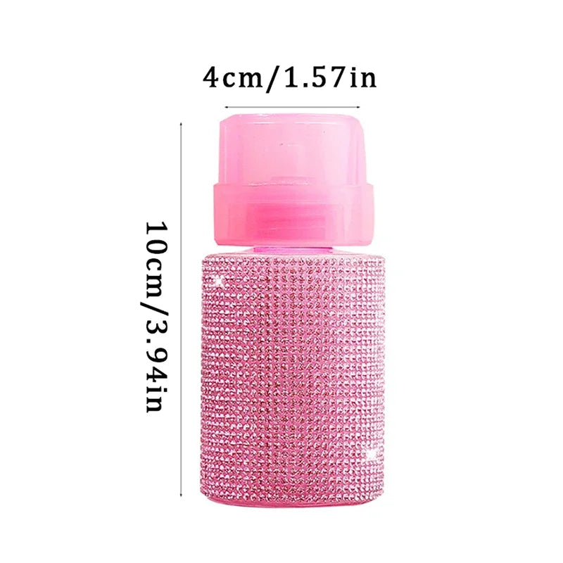 Diamond Refillable Press Pump Bottle | Nail Polish Remover Nail Pump Dispenser QXL