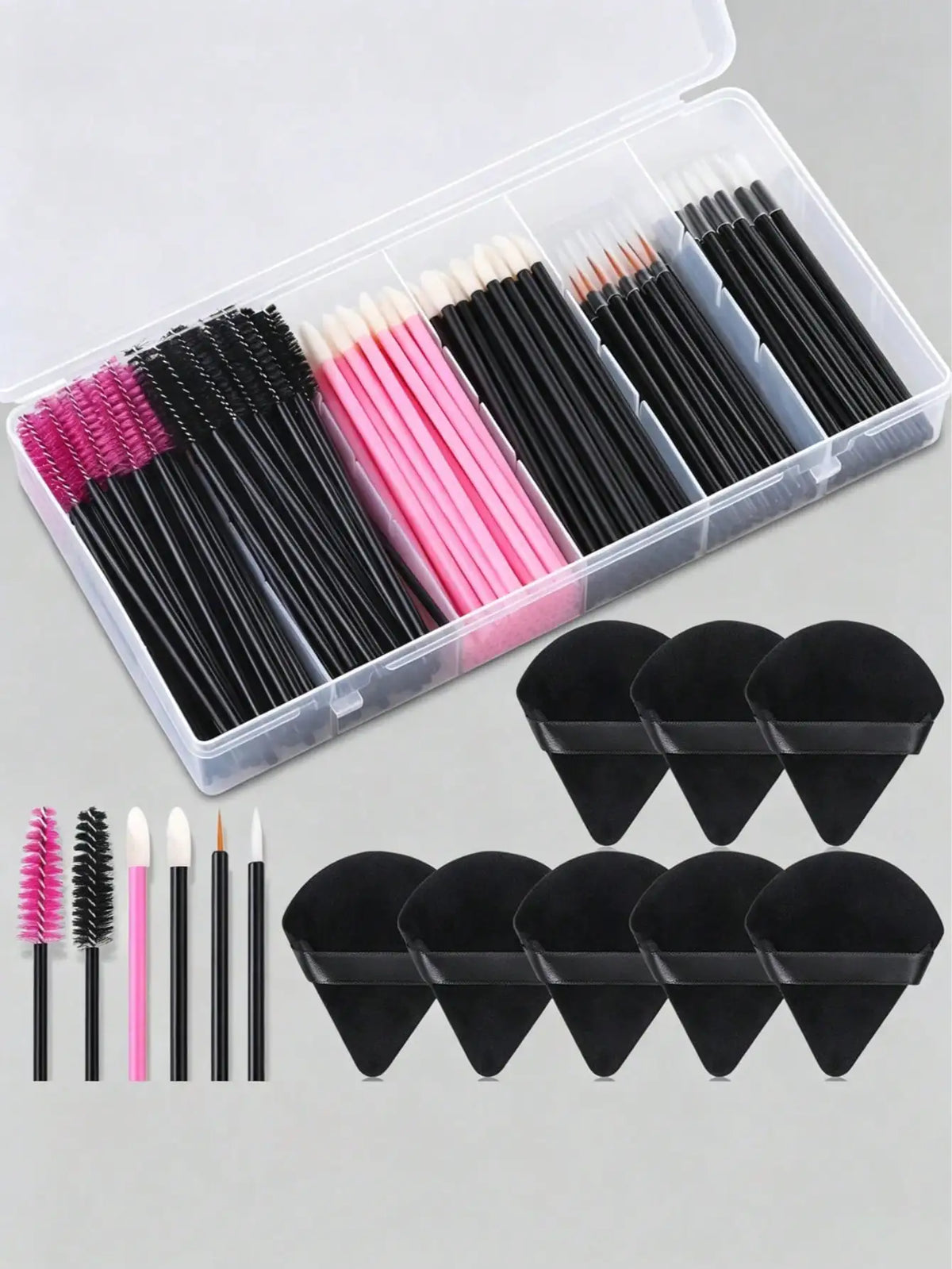 248-Pc Disposable Makeup Brush Set with Storage Box Disposable Makeup Set QXL Multicolor