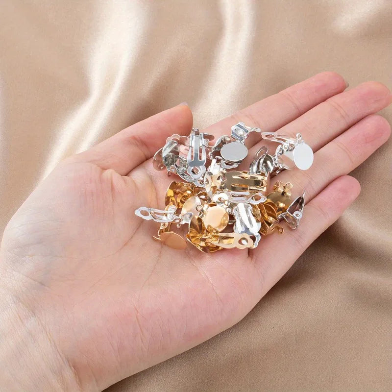 Frog-Shape Stainless Steel Clip-On Earring Bases | DIY Jewelry Earring Bases QXL