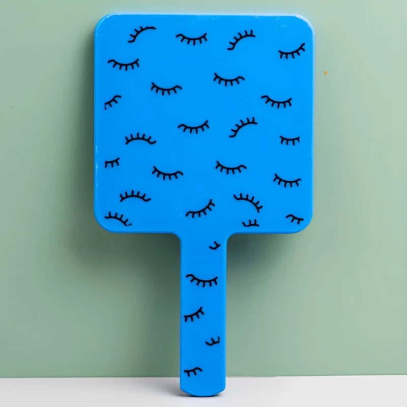 Square Handheld Makeup Mirror HD – ABS Handle Vanity Mirror Handheld Makeup Mirror QXL Blue