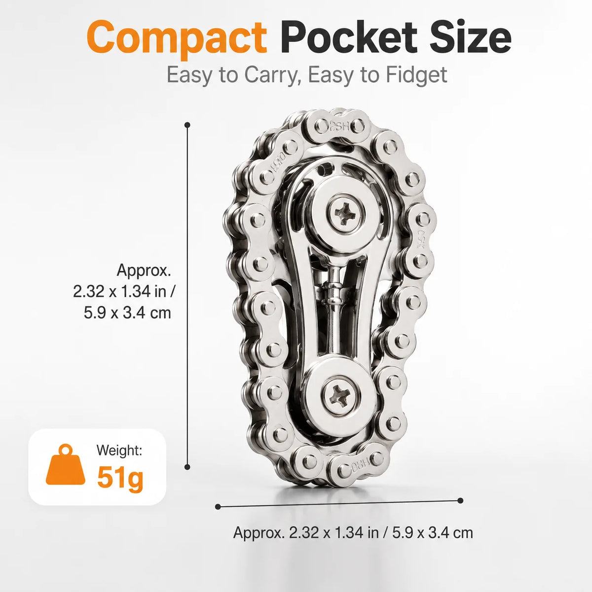 Metal Bike Chain Fidget Spinner | Zinc Alloy Gear Sprocket Toy Fidget Spinner Toy QXL