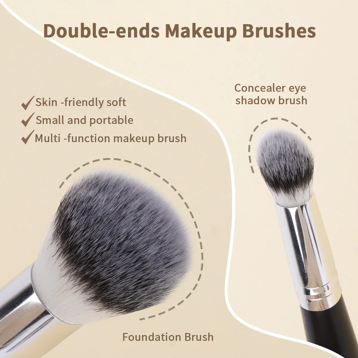 MAANGE 4-Pc Makeup Brush Set | Foundation & Blush Kit Makeup Brush Set QXL