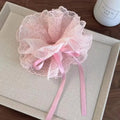 Lace Scrunchie Multi-Layer Elastic Ponytail Hair Band for Girls Lace Hair Scrunchie QXL Pink