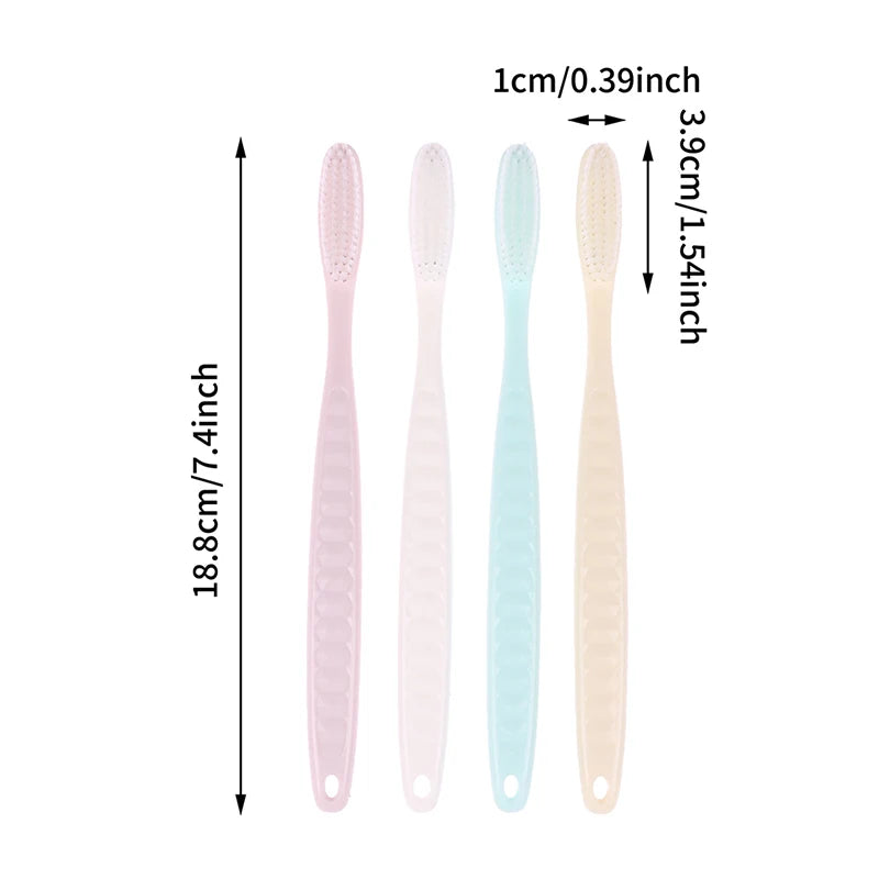 4-Pack Adult Long Head Toothbrush | Deep Clean Soft Bristles Adult Toothbrush Set QXL