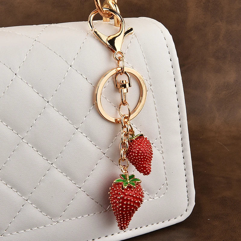 Cute Strawberry Charm Keychain | Bag Pendant for Women & Girls Charm Keychain QXL A1