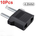 US to EU Travel Plug Adapter 3/5/10-Pack | European Socket Travel Plug Adapter QXL 10pcs 4.8mm black