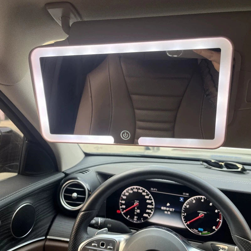 LED Car Sun Visor Vanity Mirror – Rechargeable & Dimmable Car Visor Vanity Mirror QXL