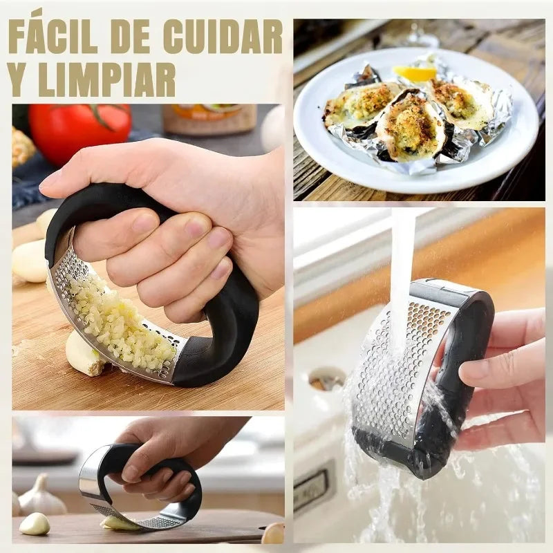 Heavy-Duty Stainless Steel Garlic Press | Lever Crusher Garlic Press QXL