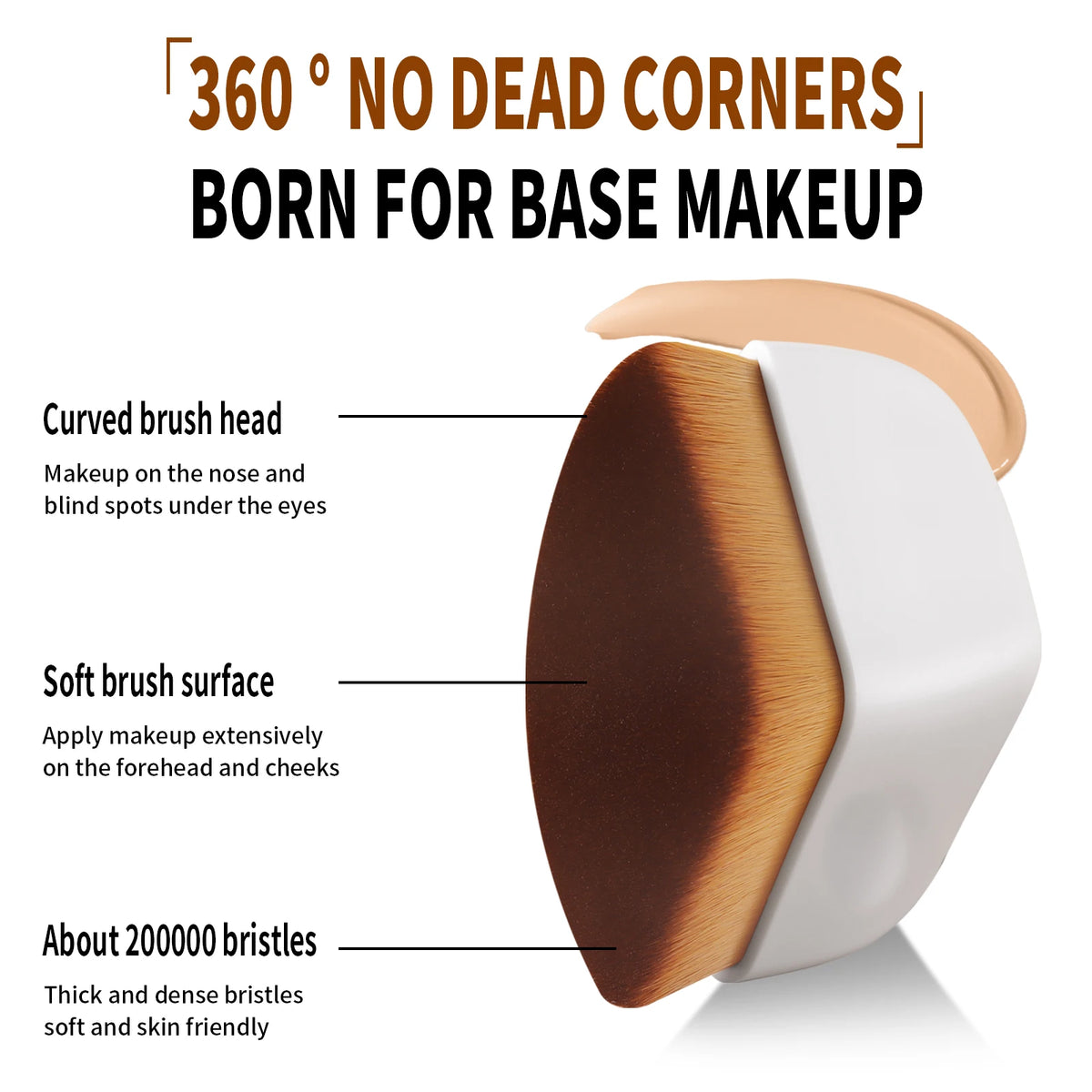 Ronshadow Triangle Foundation Brush & Sponge Set – 3 Pc Foundation Brush Set QXL