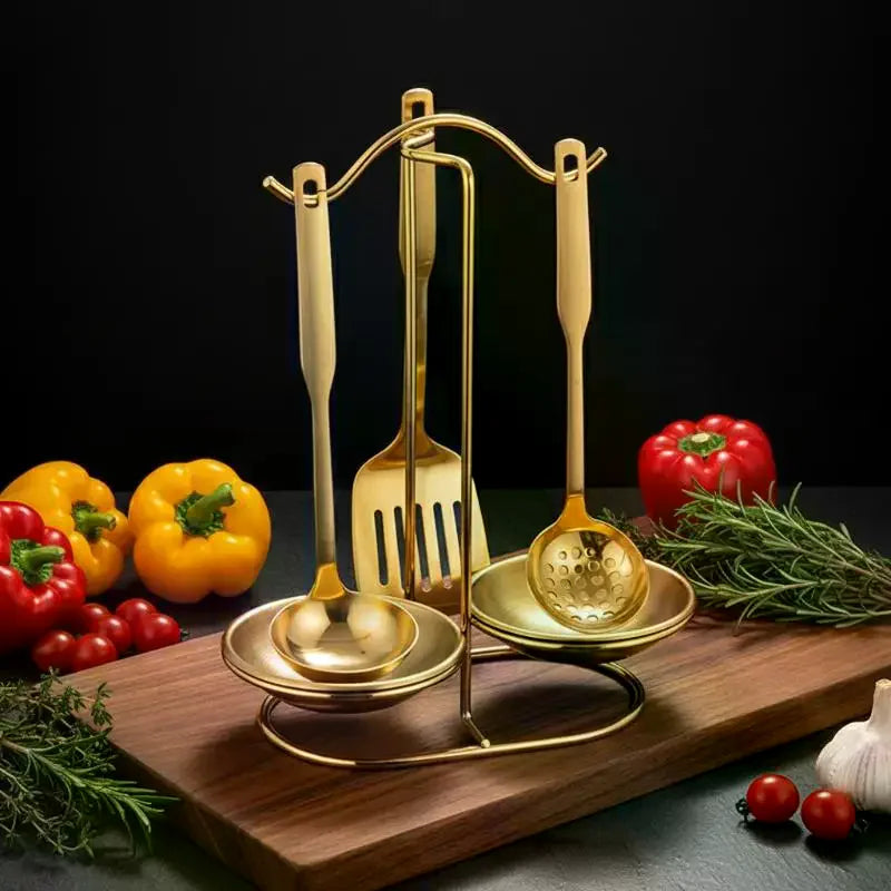 Stainless Steel Ladle & Spoon Rest Stand | Kitchen Utensil Rack Utensil Rack Stand QXL