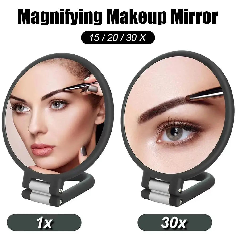Double-Sided 15X–30X Magnifying Makeup Mirror | Foldable Travel Magnifying Makeup Mirror QXL