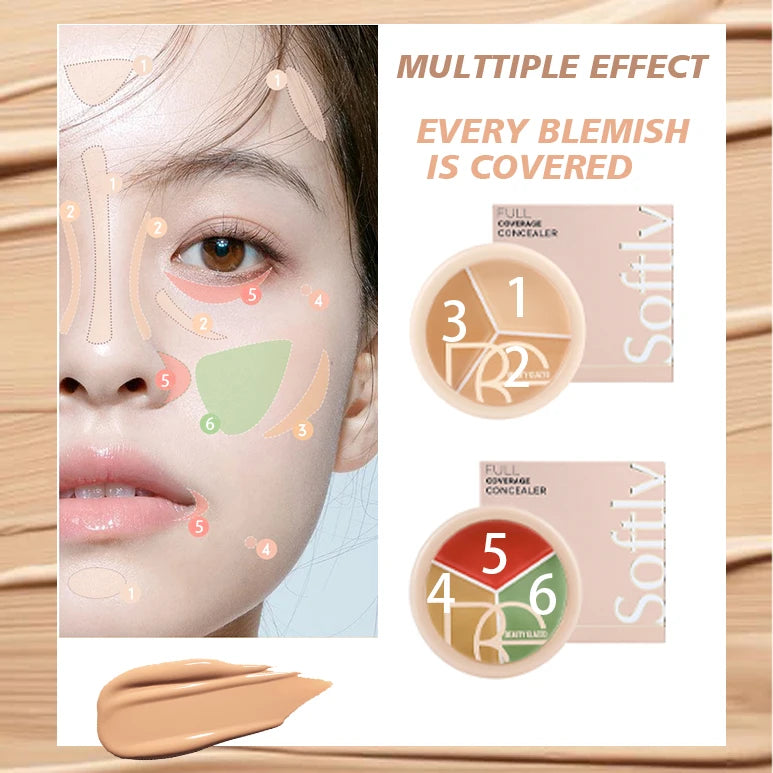 Beauty Glazed 3-in-1 Color Correcting Concealer Palette Concealer Palette QXL