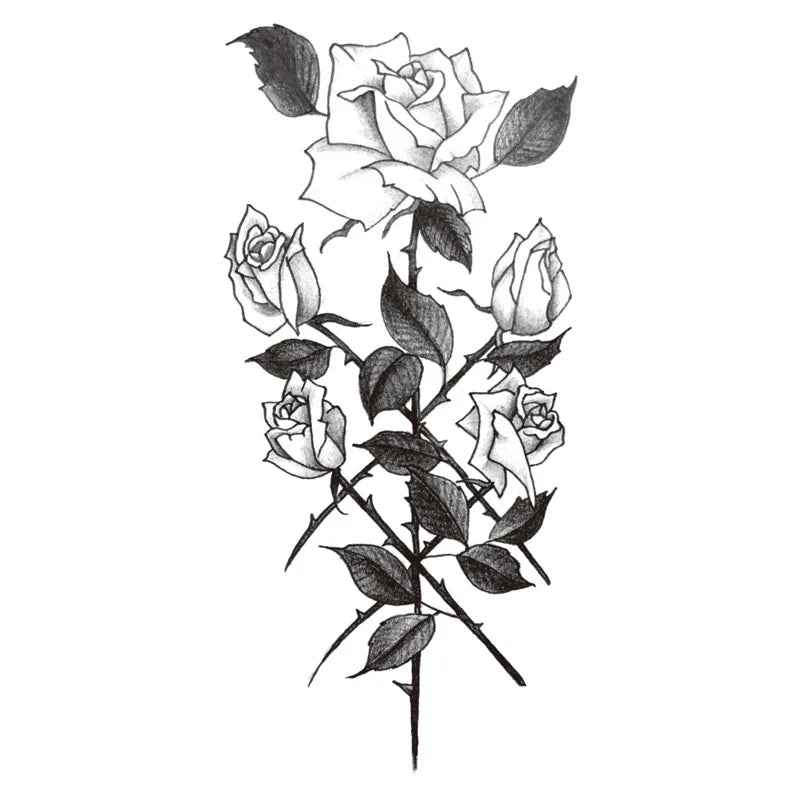 Waterproof Temporary Tattoo Stickers – Rose & Butterfly Designs Temporary Tattoo Sticker QXL 19